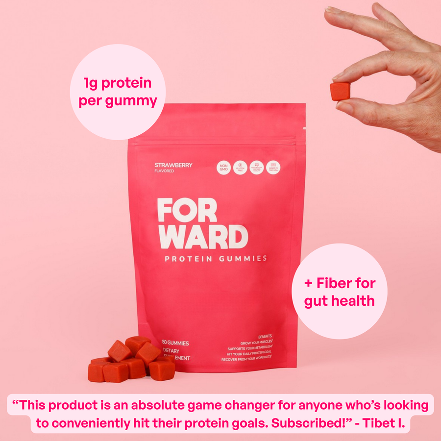 Daily Protein + Fiber Gummies: Strawberry 80 Count